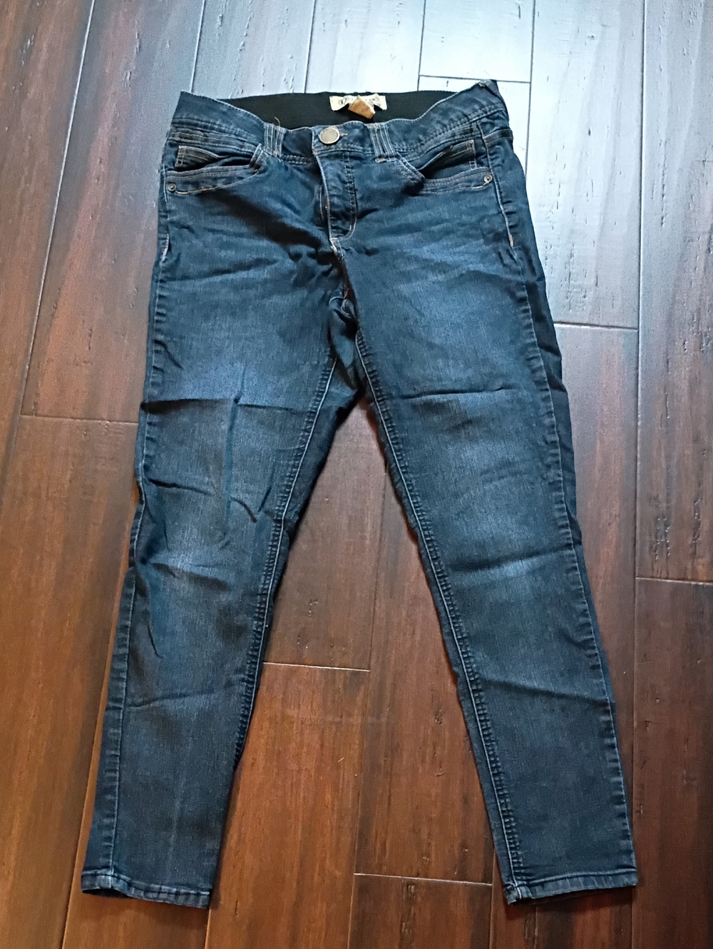 Women’s Dark Wash Stretch Jeans - Classic Slim Fit Elastic Waist Ab Technology